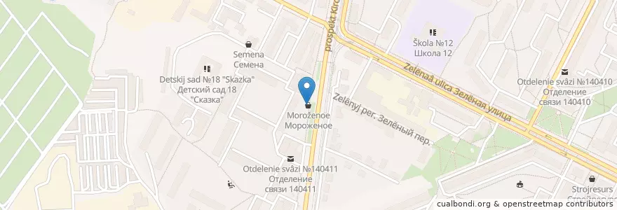 Mapa de ubicacion de Мороженое en روسيا, Центральный Федеральный Округ, محافظة موسكو, Коломенский Городской Округ.