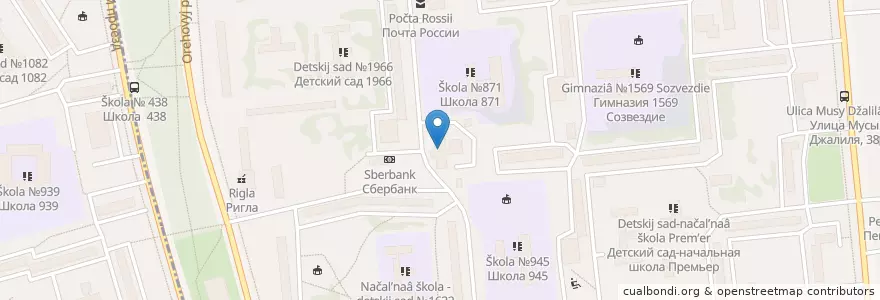 Mapa de ubicacion de Поликлиника №17 en Rusia, Distrito Federal Central, Москва, Южный Административный Округ, Район Зябликово.