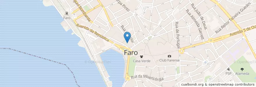 Mapa de ubicacion de Restaurante Academico en Португалия, Алгарве, Алгарви, Faro, Faro, Faro.