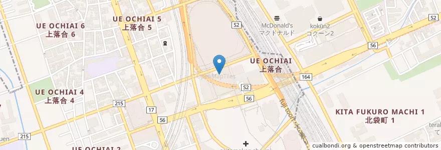 Mapa de ubicacion de 御旦狐 en Japão, 埼玉県, さいたま市, 中央区, 大宮区.