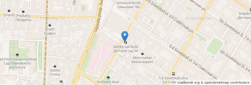Mapa de ubicacion de Детский сад №34 en Rusia, Северо-Западный Федеральный Округ, Óblast De Leningrado, San Petersburgo, Центральный Район.