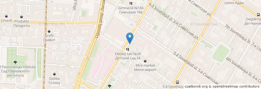 Mapa de ubicacion de Мимино en Russia, Северо-Западный Федеральный Округ, Oblast' Di Leningrado, San Pietroburgo, Центральный Район.