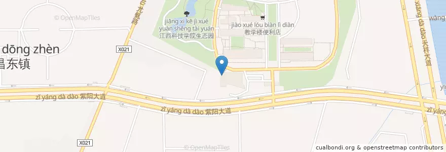 Mapa de ubicacion de 教工餐厅 en Cina, Jiangxi, Nanchang, 南昌县, 南昌高新开发区, 昌东镇.