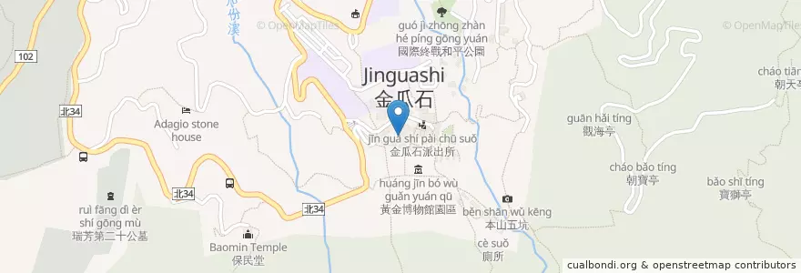 Mapa de ubicacion de 煉金文創咖啡 en 臺灣, 新北市, 瑞芳區.
