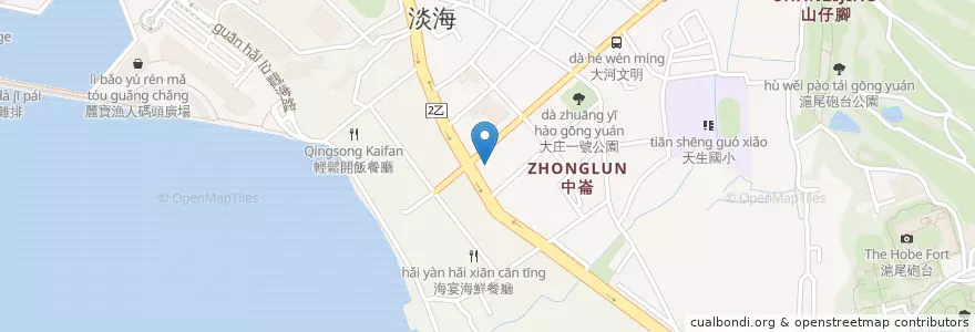 Mapa de ubicacion de 囍燒新概念壽喜燒 en Tayvan, 新北市, 淡水區.