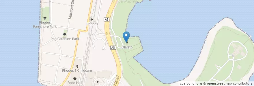 Mapa de ubicacion de Oliveto en 澳大利亚, 新南威尔士州, Sydney, City Of Canada Bay Council.