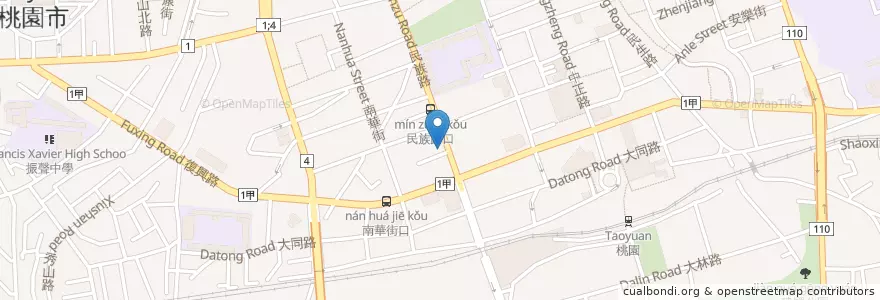 Mapa de ubicacion de 第一商業銀行 en Taiwan, 桃園市, 桃園區.