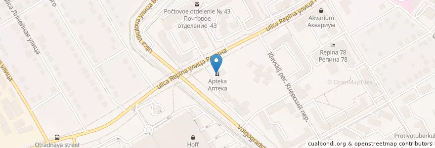 Mapa de ubicacion de Аптека en Rusland, Уральский Федеральный Округ, Свердловская Область, Городской Округ Екатеринбург.