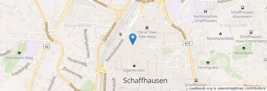 Mapa de ubicacion de Falken en İsviçre, Schaffhausen, Schaffhausen.