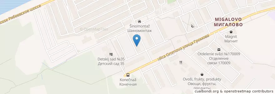 Mapa de ubicacion de Паспортный стол №1 en Rusia, Distrito Federal Central, Óblast De Tver, Городской Округ Тверь, Калининский Район.