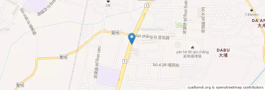 Mapa de ubicacion de 謝錫聰牙醫診所 en Taiwan, 臺灣省, Condado De Changhua, 彰化市.