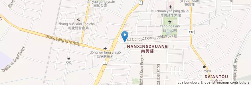 Mapa de ubicacion de 六根自助餐 en Taiwan, 臺灣省, Condado De Changhua, 彰化市.