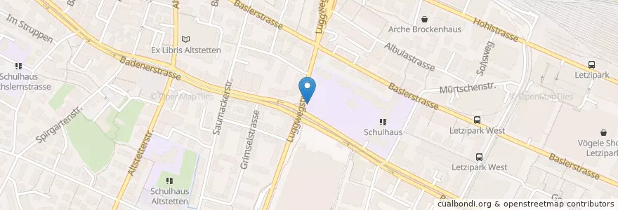 Mapa de ubicacion de Knabe mit Aal en Switzerland, Zurich, District Zurich, Zurich.