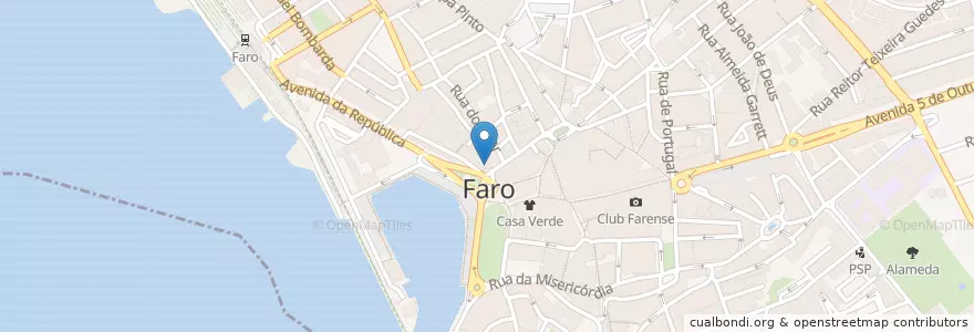 Mapa de ubicacion de Bonjour en پرتغال, Algarve, Algarve, فارو, فارو, فارو.