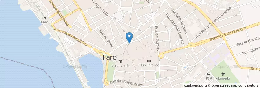 Mapa de ubicacion de Snackbar da baixa en Portugal, Algarve, Algarve, Faro, Faro, Faro.