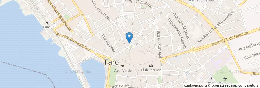 Mapa de ubicacion de Sporting Club Farense en ポルトガル, Algarve, Algarve, Faro, Faro, Faro.