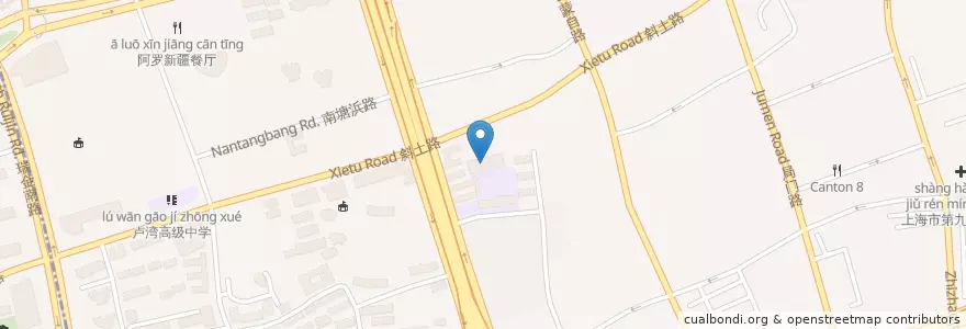 Mapa de ubicacion de 上海市震旦外国语中学 en 中国, 上海市, 黄浦区.