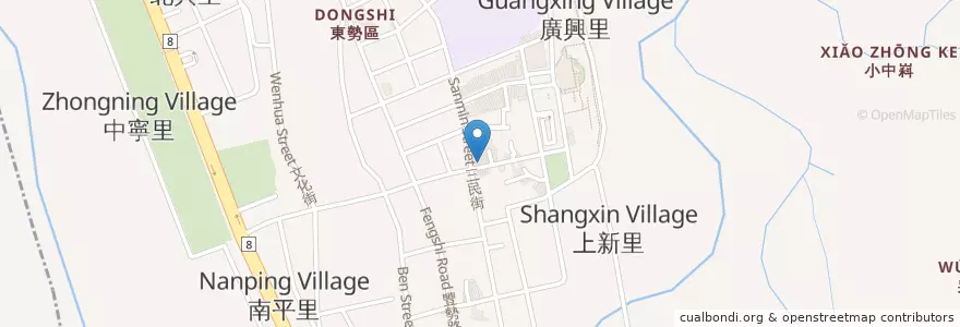 Mapa de ubicacion de 第三街 en 台湾, 台中市, 東勢区.
