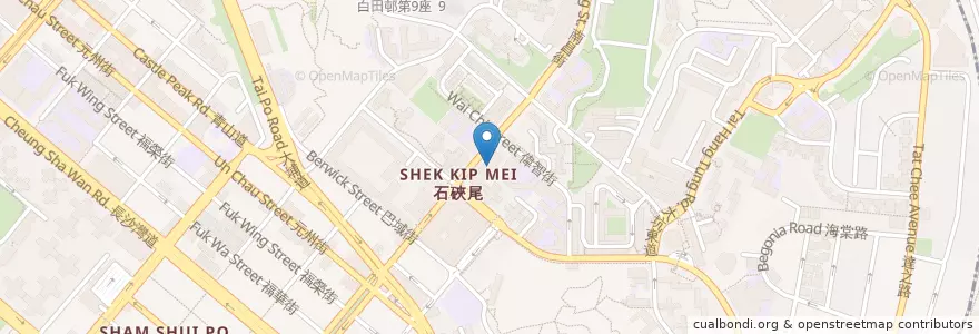 Mapa de ubicacion de 石硤尾公共圖書館 Shek Kip Mei Public Library en Китай, Гуандун, Гонконг, Цзюлун, Новые Территории, 深水埗區 Sham Shui Po District.