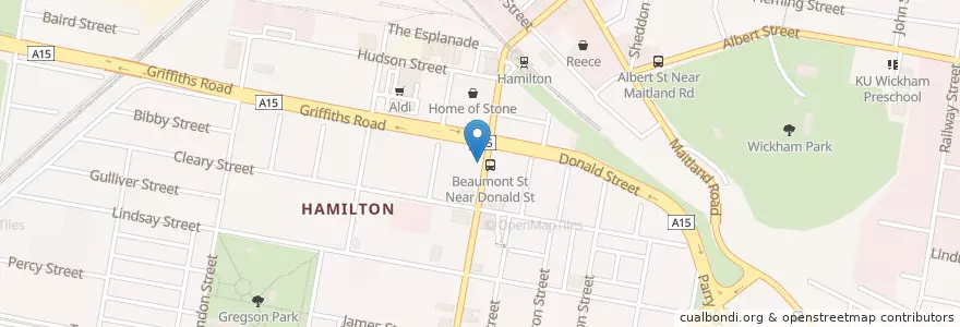 Mapa de ubicacion de The Village en Australia, New South Wales, Newcastle City Council, Newcastle-Maitland.