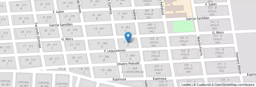 Mapa de ubicacion de 3 - 364 A en Argentina, Salta, Capital, Municipio De Salta, Salta.