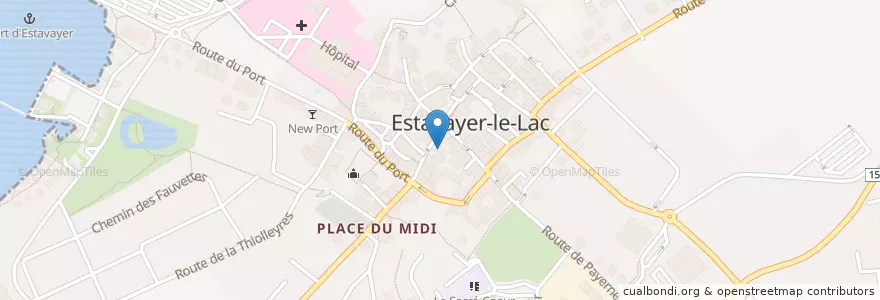 Mapa de ubicacion de Le Carnen en Svizzera, Friburgo, District De La Broye, Estavayer.