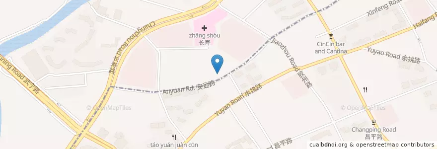 Mapa de ubicacion de 安远路 en 中国, 上海市.