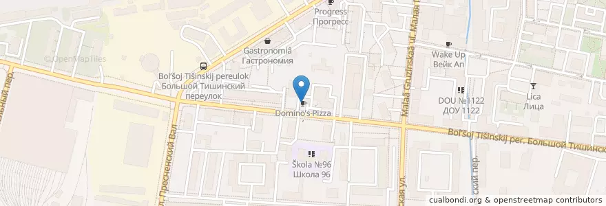 Mapa de ubicacion de Домино’c Пицца en ロシア, 中央連邦管区, モスクワ, Центральный Административный Округ, Пресненский Район.