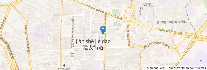 Mapa de ubicacion de Pelicana Chicken en 중국, 광둥성, 광저우시, 越秀区, 华乐街道.