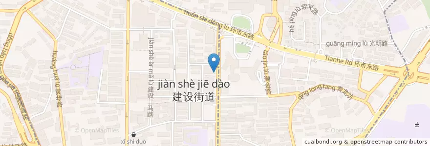 Mapa de ubicacion de caffe bene en 中国, 広東省, 広州市, 越秀区, 华乐街道.