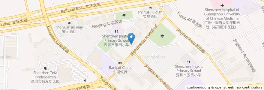 Mapa de ubicacion de 孔亮火锅 en 中国, 广东省, 深圳市, 福田区.