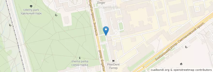 Mapa de ubicacion de Шаверма en Russia, Northwestern Federal District, Leningrad Oblast, Saint Petersburg, Vyborgsky District, Округ Светлановское.