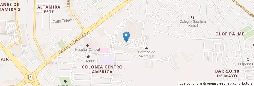 Mapa de ubicacion de Pollo Mío en نيكاراجوا, Departamento De Managua, Managua (Municipio).