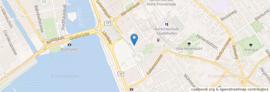 Mapa de ubicacion de Mascotte en Schweiz/Suisse/Svizzera/Svizra, Zürich, Bezirk Zürich, Zürich.