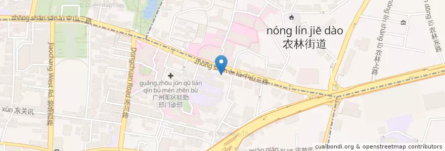 Mapa de ubicacion de 中国民生银行 en 中国, 广东省, 广州市, 越秀区, 大东街道.