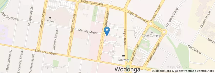 Mapa de ubicacion de Indian Tandoori en 오스트레일리아, Victoria, City Of Wodonga.