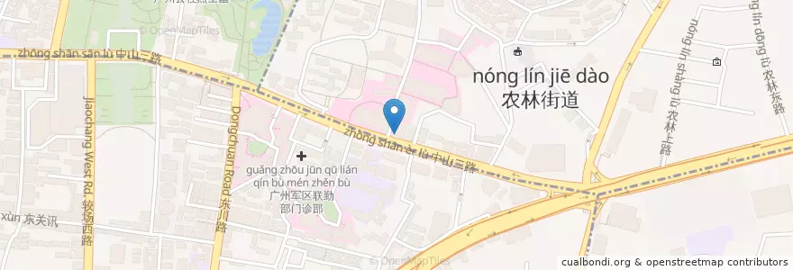 Mapa de ubicacion de 健民医药 en 중국, 광둥성, 광저우시, 越秀区.