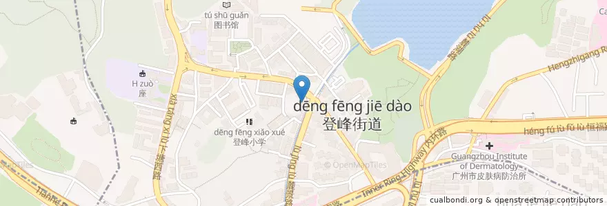 Mapa de ubicacion de 十八涌 en 中国, 广东省, 广州市, 越秀区, 登峰街道.