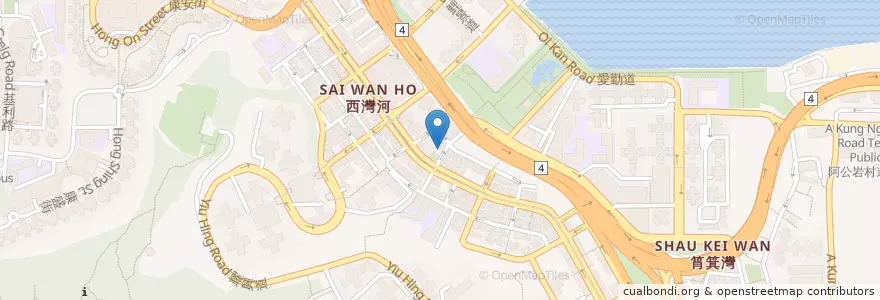 Mapa de ubicacion de 海寧街公廁 Hoi Ning Street Public Toilet en Chine, Guangdong, Hong Kong, Île De Hong Kong, Nouveaux Territoires, 東區 Eastern District.