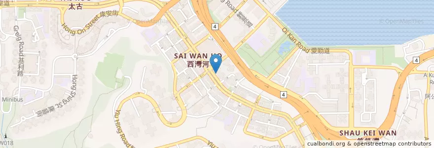 Mapa de ubicacion de 西灣河文娛中心 Sai Wan Ho Civic Centre en 中国, 广东省, 香港 Hong Kong, 香港島 Hong Kong Island, 新界 New Territories, 東區 Eastern District.