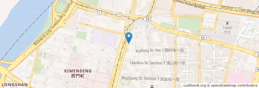 Mapa de ubicacion de Sunny Cafe en تايوان, تايبيه الجديدة, تايبيه, 萬華區.