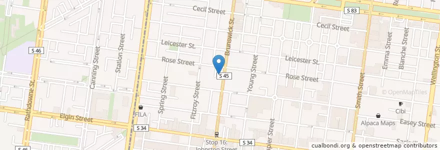 Mapa de ubicacion de Madame K's Vegetarian en Avustralya, Victoria, City Of Yarra.