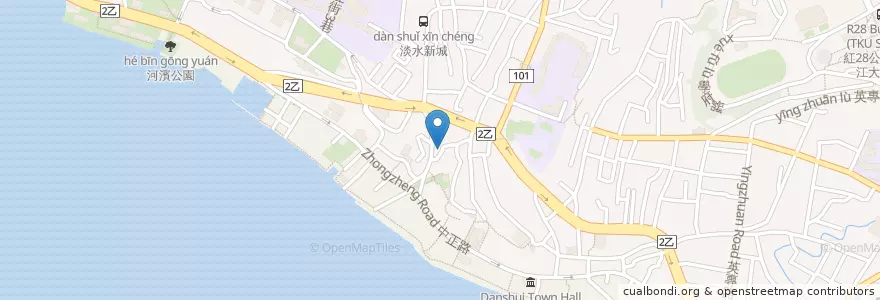 Mapa de ubicacion de 金福宮 en 臺灣, 新北市, 淡水區.
