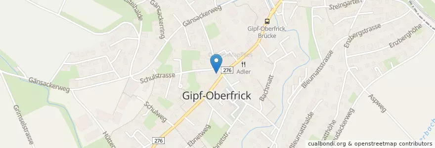 Mapa de ubicacion de Raiffeisenbank Regio Frick en Switzerland, Aargau, Bezirk Laufenburg.