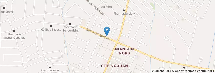 Mapa de ubicacion de Bar Facebook VIP en Côte D'Ivoire, Abidjan, Yopougon.