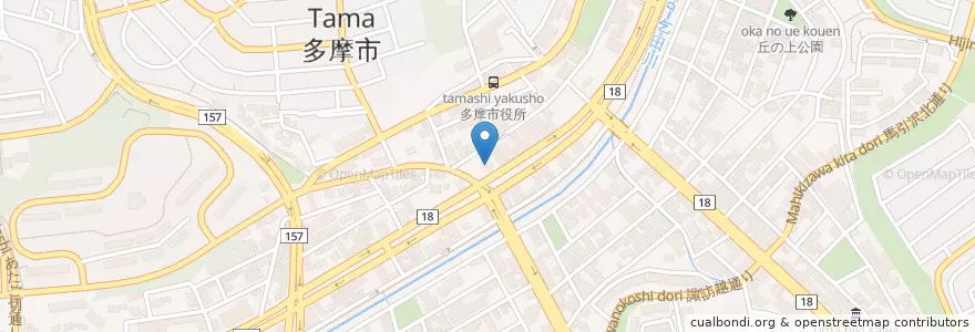 Mapa de ubicacion de オリーブの丘 en Japon, Tokyo, 多摩市.