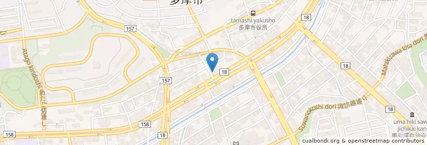 Mapa de ubicacion de 味の民芸 en Japonya, 東京都, 多摩市.