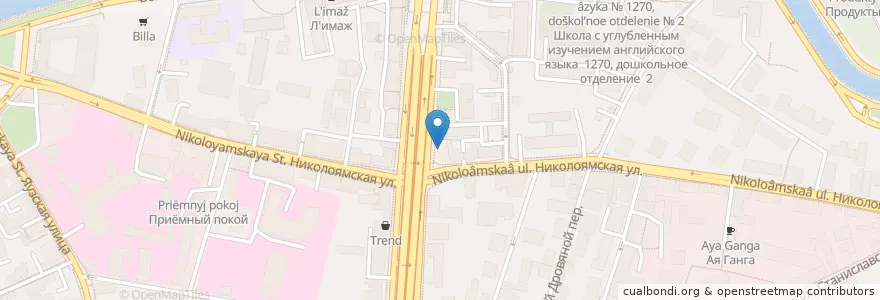 Mapa de ubicacion de Баклажан en Rusland, Centraal Federaal District, Moskou, Центральный Административный Округ, Таганский Район.