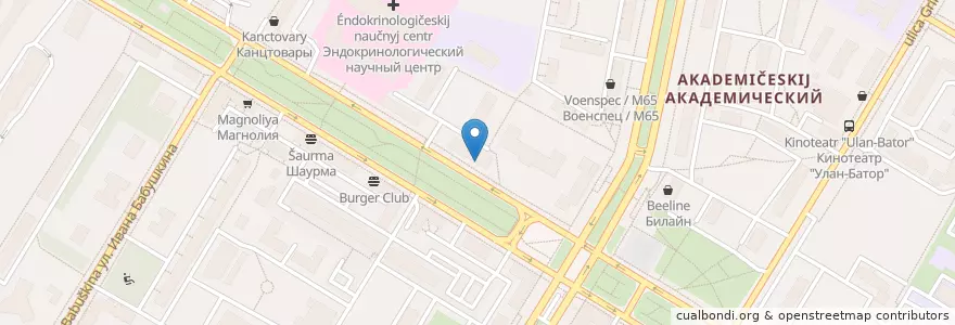 Mapa de ubicacion de Столички en Russland, Föderationskreis Zentralrussland, Moskau, Südwestlicher Verwaltungsbezirk, Академический Район.