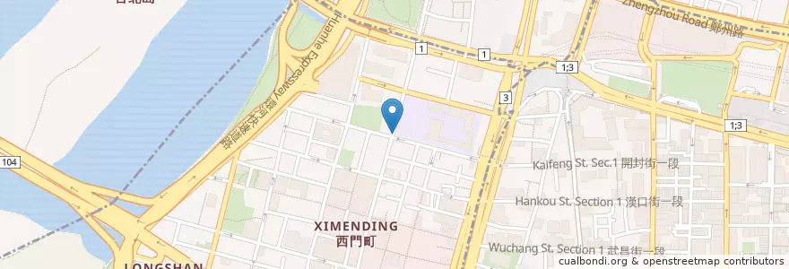 Mapa de ubicacion de 福星國小旁郵筒 en تایوان, 新北市, تایپه, 萬華區.